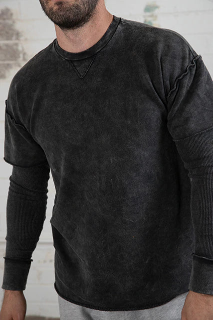 Cut Off Sweatshirt - Vintage Black